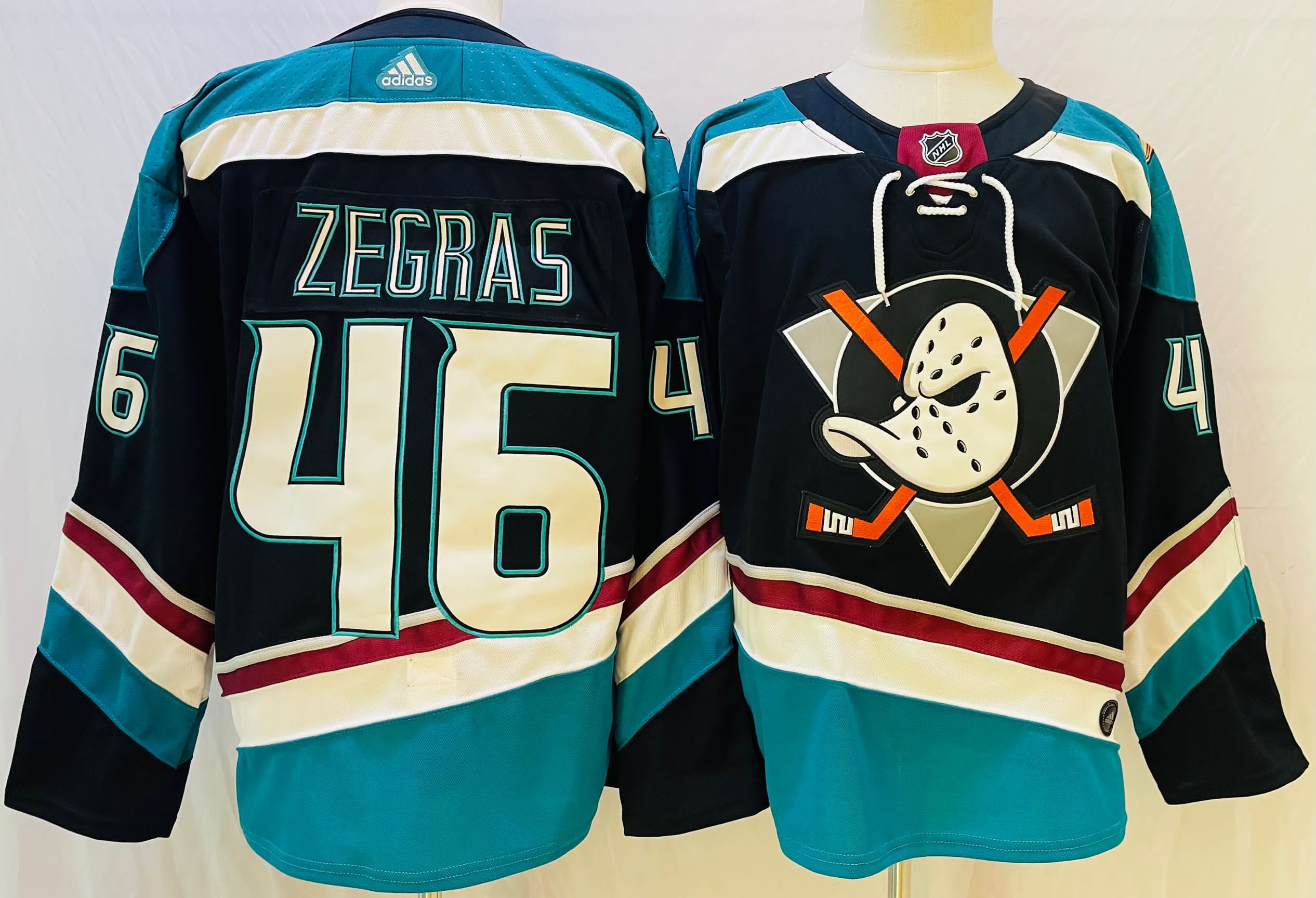 Men Anaheim Ducks #46 Zegras Black Throwback 2022 Adidas NHL Jersey->anaheim ducks->NHL Jersey